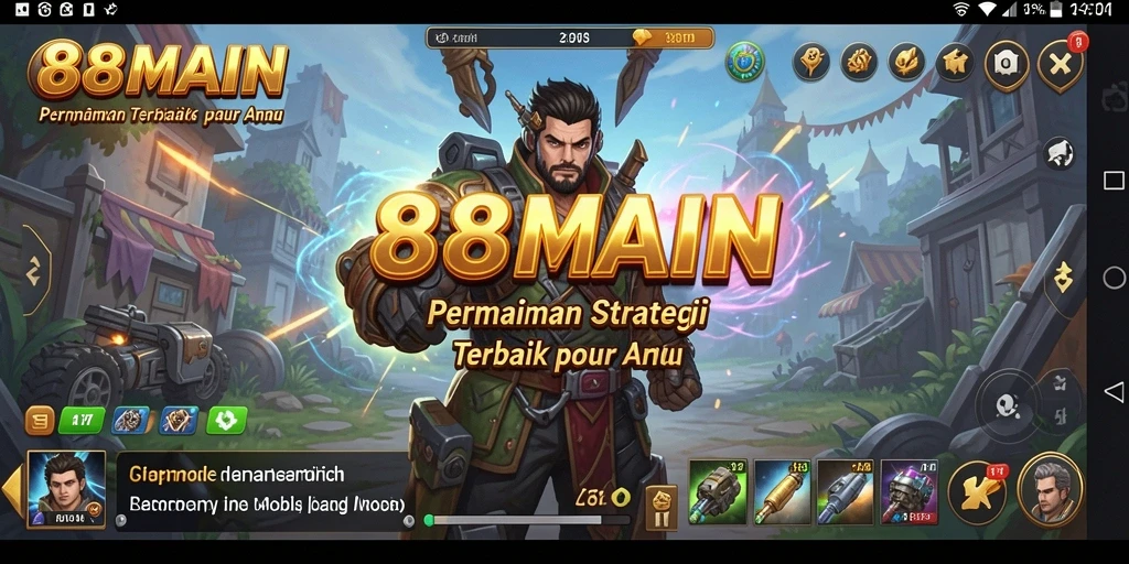 Tampilan gameplay mendebarkan dari 88MAIN yang menunjukkan strategi pertempuran.