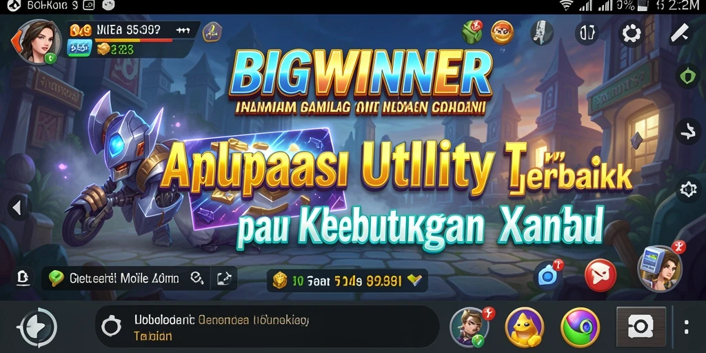 Tampilan utama BIGWINNER dengan berbagai fitur utilitas yang menarik.