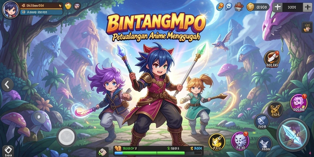 Screenshot utama BINTANGMPO menampilkan aksi seru dalam permainan Anime.