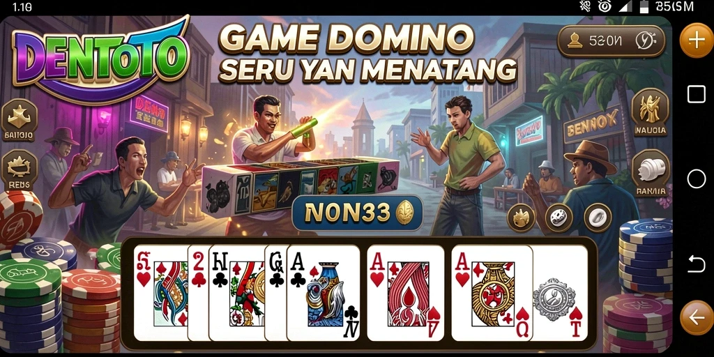 Tampilan gameplay DENTOTO yang seru dengan pemain aktif.