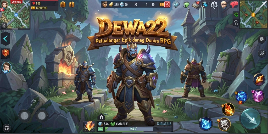 Tampilan gameplay DEWA22 yang menakjubkan di dalam dunia RPG.