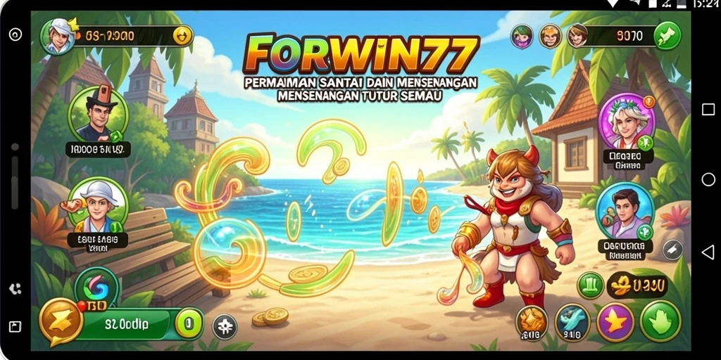 Screenshot gameplay FORWIN77 yang menampilkan keseruan permainan santai.