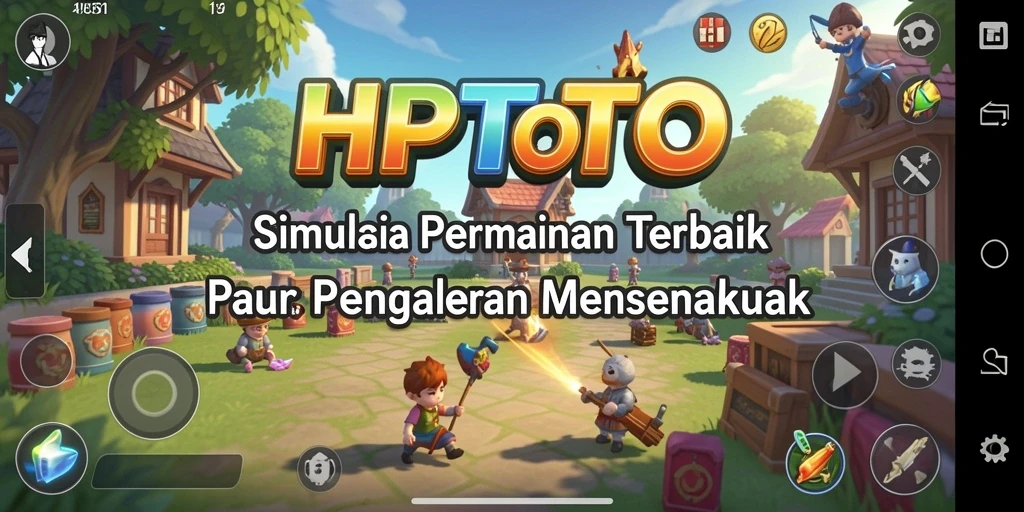 Tampilan gameplay HPTOTO yang menggambarkan dunia simulasi yang interaktif.