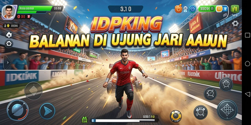 Tampilan gameplay balapan yang seru dan menegangkan.
