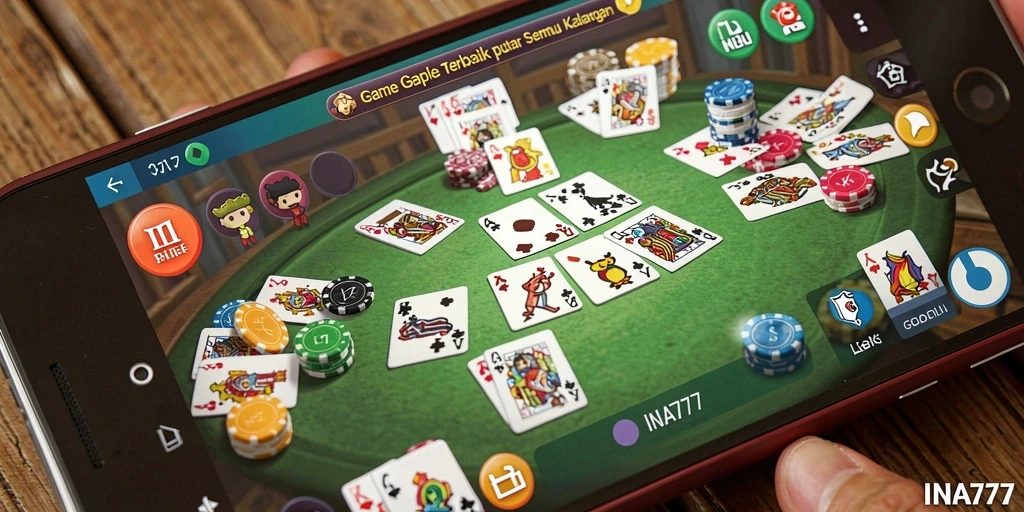 Tampilan gameplay Gaple yang seru dan menarik di INA777.