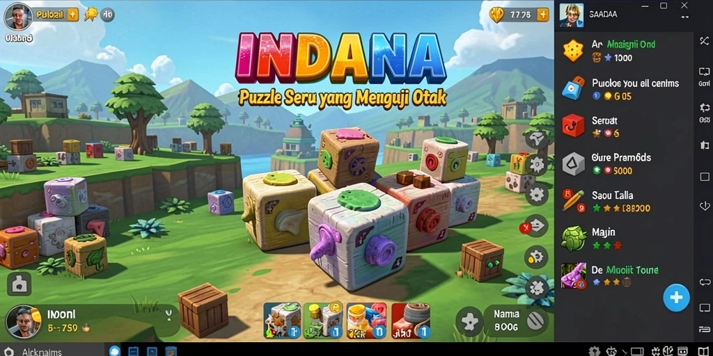 Tampilan gameplay menarik dari INDAAA dengan teka-teki yang menantang.