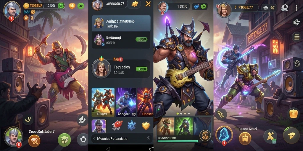 Screenshot gameplay JPTOGEL77 dengan tampilan antarmuka musik yang menarik.