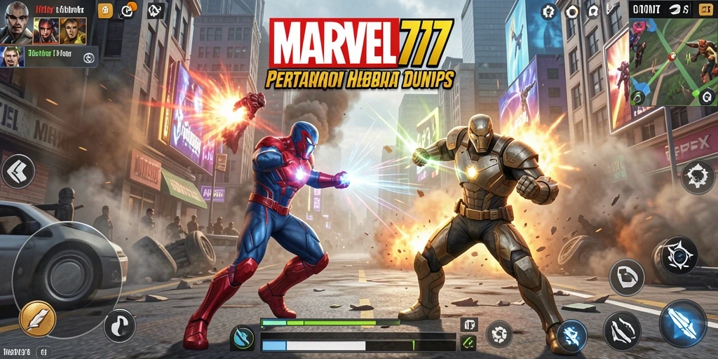 Screenshot utama MARVEL77 menampilkan aksi tembak-menembak yang mendebarkan.