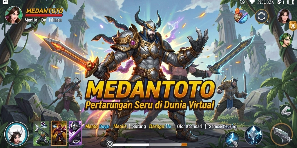 Screenshot gameplay MEDANTOTO dengan aksi pertarungan yang intens.
