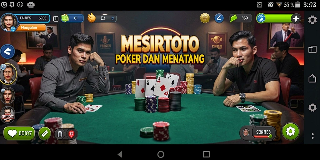 Tampilan gameplay seru dari <strong>MESIRTOTO</strong> dalam aksi poker.