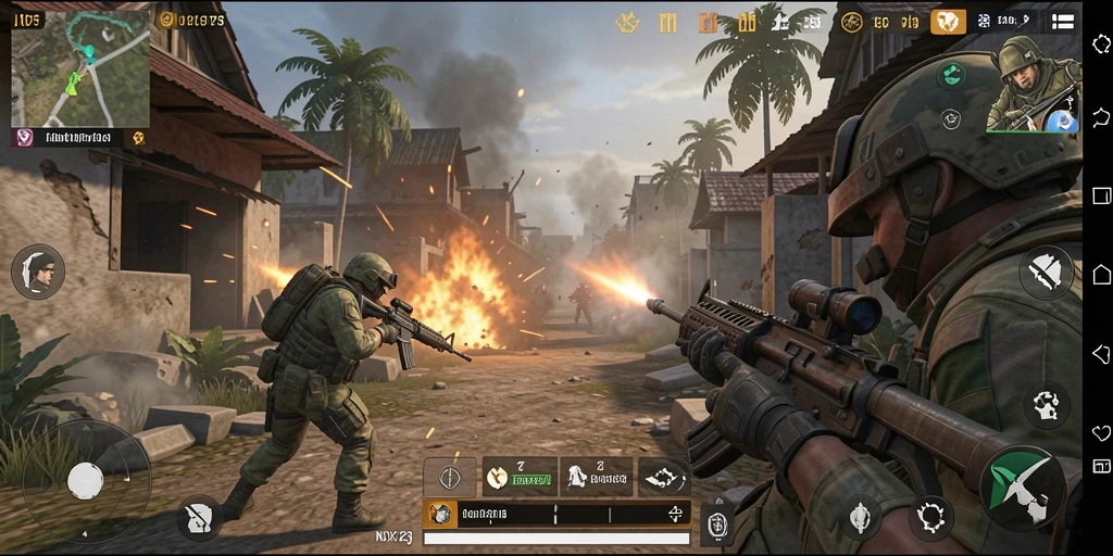 Tampilan mendebarkan gameplay NOX123 dalam pertempuran TPS.