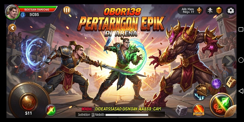 Gameplay OBOR138 yang intens dan penuh aksi bertarung.