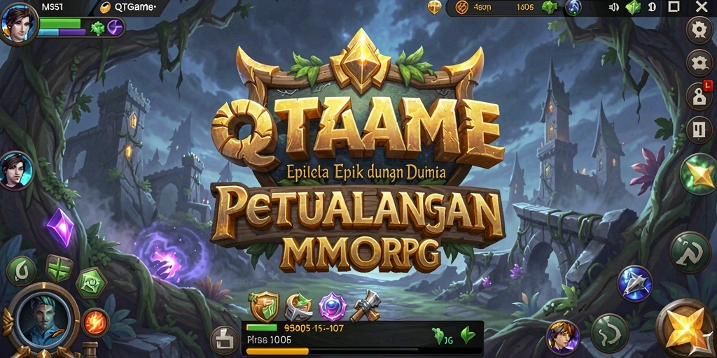 Tangkapan layar gameplay QTGAME yang menampilkan aksi pertempuran yang mendebarkan.