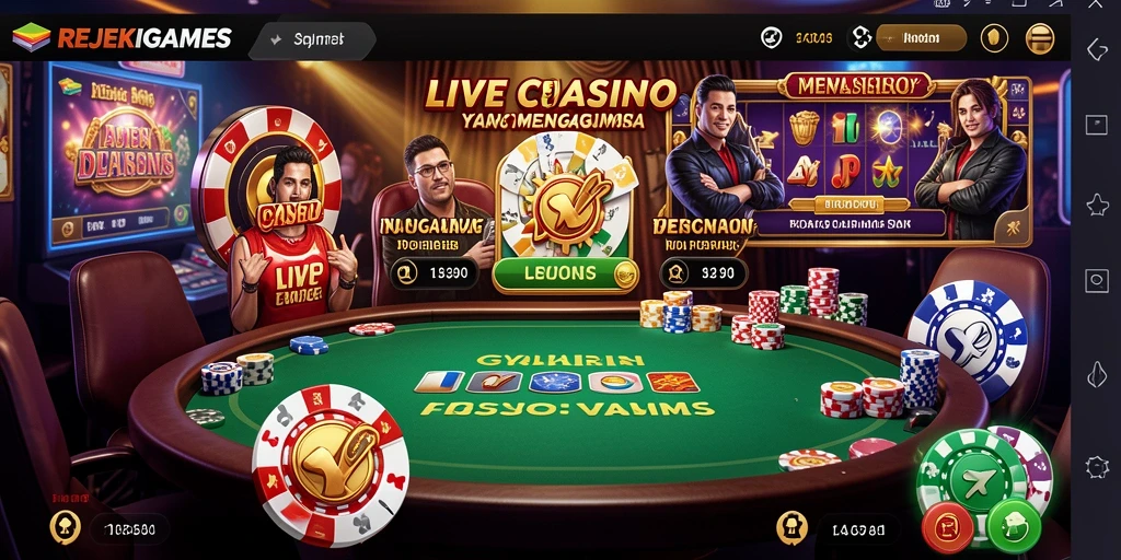 Tampilan menarik dari gameplay Live Casino REJEKIGAMES.