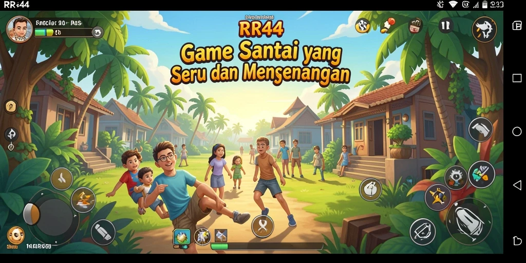 Tampilan gameplay RR44 dengan grafis menarik dan penuh warna.
