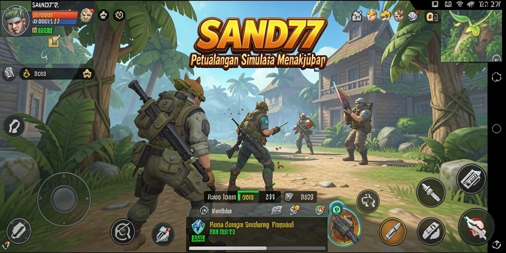 Tampilan gameplay SAND77 yang menakjubkan dan interaktif.