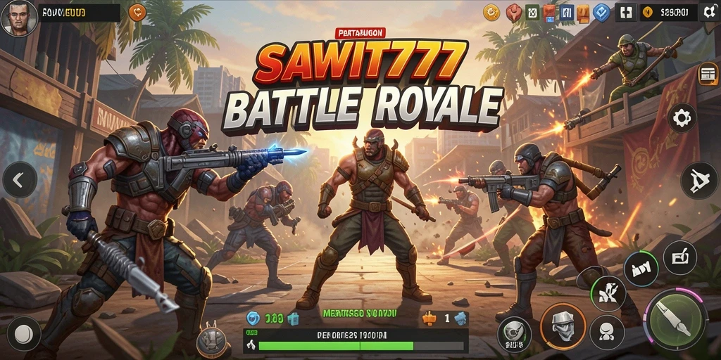 Tampilan seru gameplay Battle Royale di SAWIT777.
