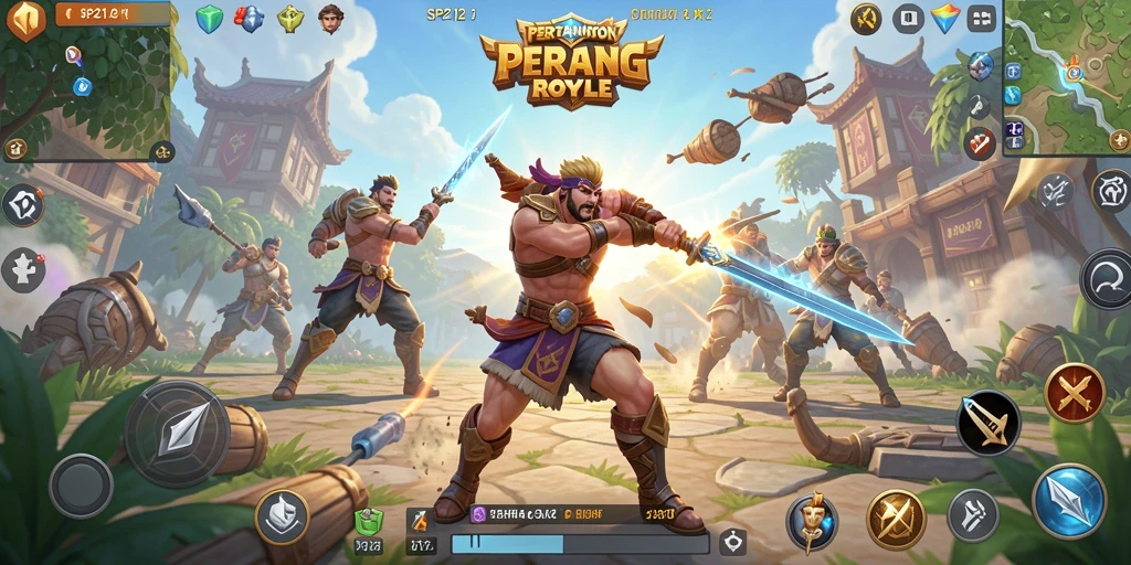 Gameplay seru dan mendebarkan dalam SP212 Battle Royale.