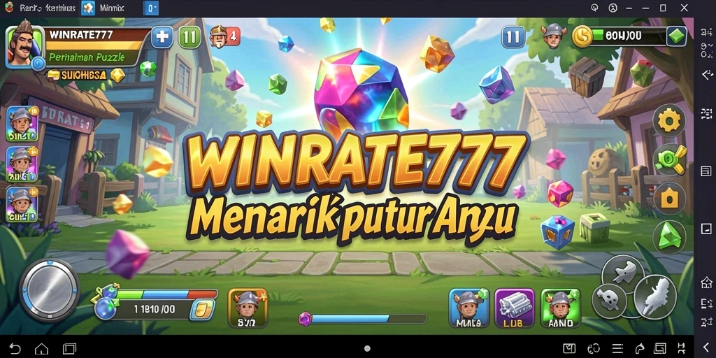 Tampilan gameplay seru dari WINRATE777 dengan tantangan Puzzle menarik.